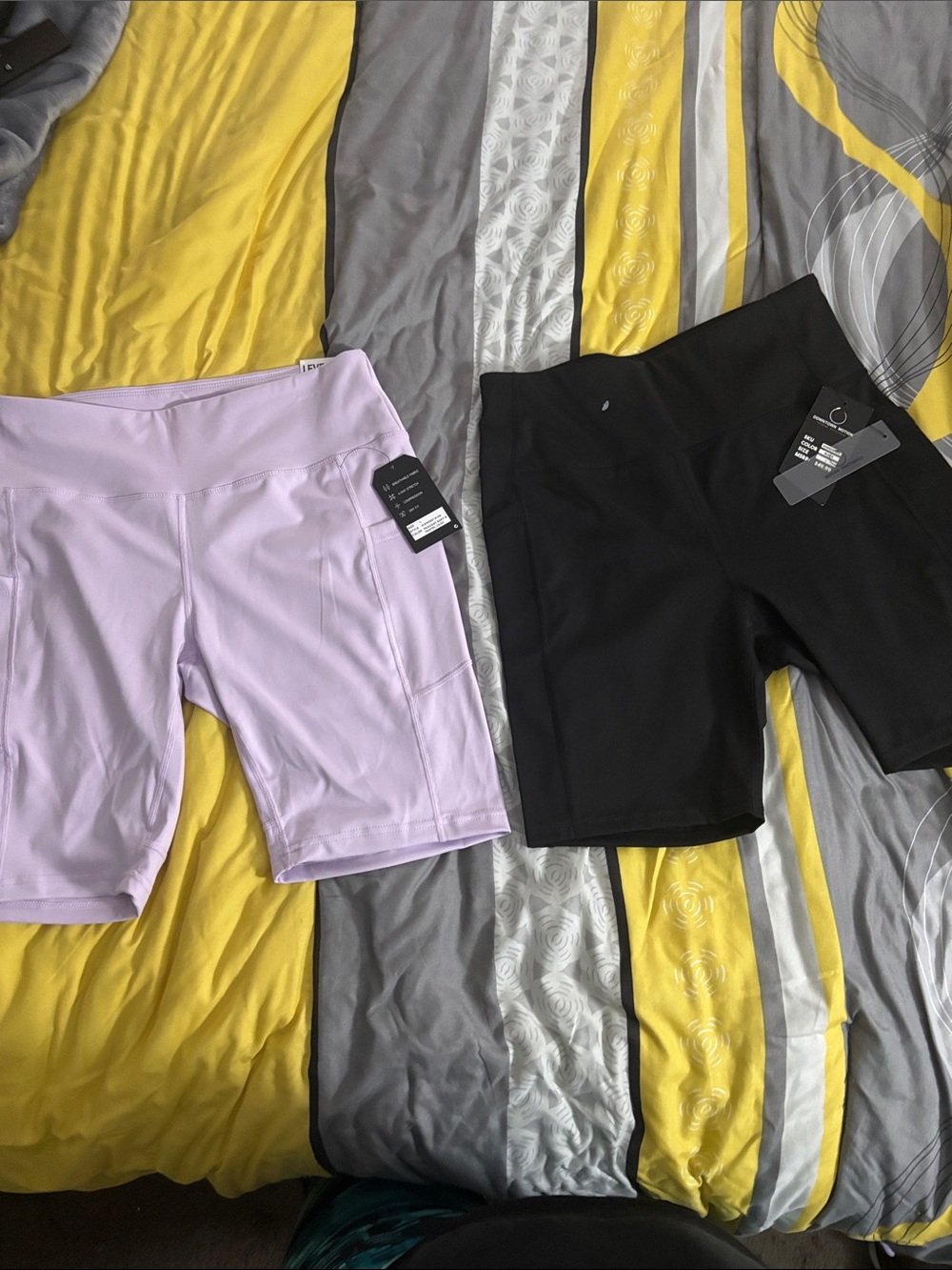 a new day Lavender and Black High-Rise Bike Shorts Duo